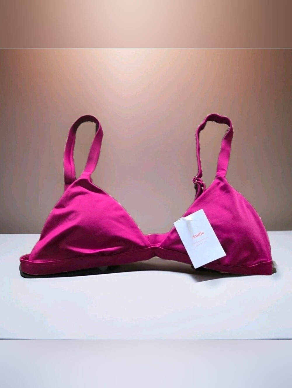 Nwt Andie Swim Black Bikini Top The Caicos Size Large Plum